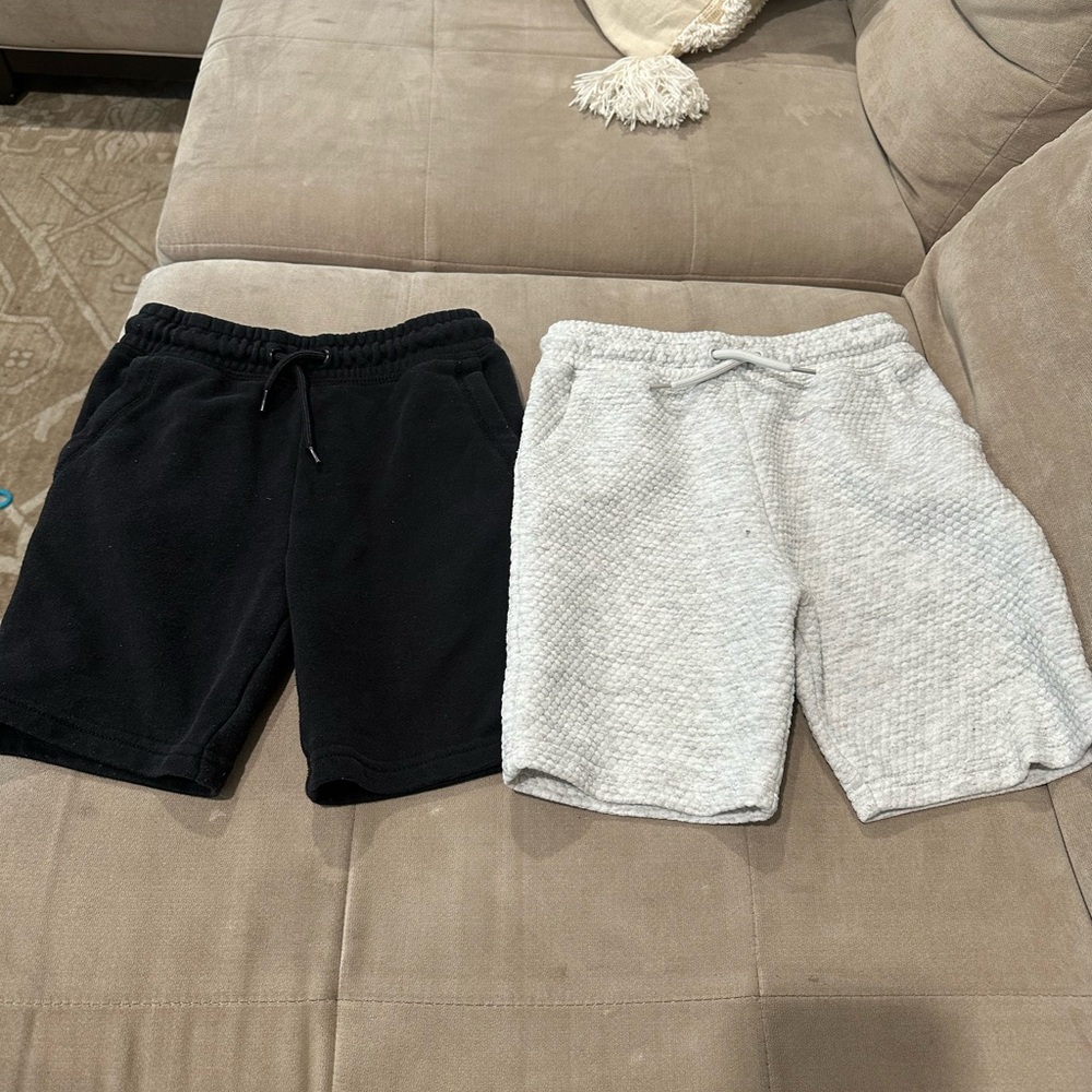 Primark Black and Gray Athletic Shorts with Elastic Waistband